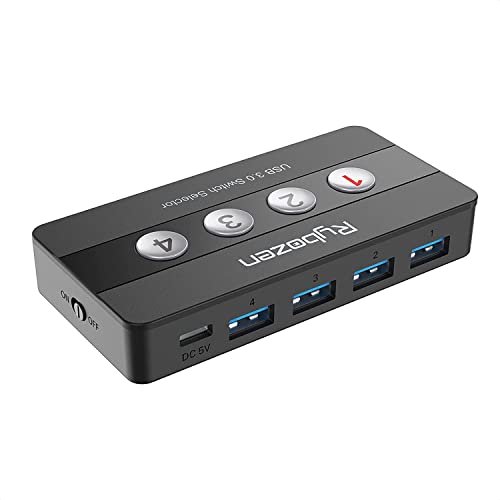 Rybozen USB 3.0 Switch Selector, 4 Port KVM Switch USB Peripheral Swit –