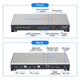 KVM Switch 2 Monitors 2 Computers, UHD 4K@60Hz KVM Switch HDMI 2 Port, Extended Display KVM Switches with 3 USB Ports, L/R Audio, Remote & Hotkey & Button Switching PC, Support EDID