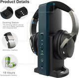 2.4G Wireless Headphones with Charging Dock Hi-Fi Soft Over-Ear Headset