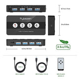 USB 3.0 Switch Selector, 4 Port KVM Switch for 4 Computers Sharing 4 USB Devices