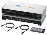 KVM Switch 2 Monitors 2 Computers, UHD 4K@60Hz KVM Switch HDMI 2 Port, Extended Display KVM Switches with 3 USB Ports, L/R Audio, Remote & Hotkey & Button Switching PC, Support EDID