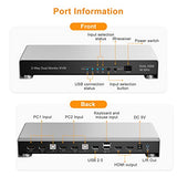 KVM Switch 2 Monitors 2 Computers, UHD 4K@60Hz KVM Switch HDMI 2 Port, Extended Display KVM Switches with 3 USB Ports, L/R Audio, Remote & Hotkey & Button Switching PC, Support EDID