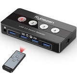 USB 3.0 Switch Selector, 4 Port KVM Switch for 4 Computers Sharing 4 USB Devices