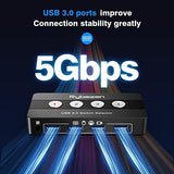 USB 3.0 Switch Selector, 4 Port KVM Switch for 4 Computers Sharing 4 USB Devices