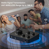 Wireless Microphone Karaoke Mixer System, Dual Handheld Wireless Microphone for Karaoke, Smart TV, PC, Speaker, Amplifier, Church, Wedding - Support HDMI, AUX In/Out