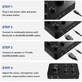 Wireless Microphone Karaoke Mixer System, Dual Handheld Wireless Microphone for Karaoke, Smart TV, PC, Speaker, Amplifier, Church, Wedding - Support HDMI, AUX In/Out