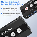 USB 3.0 Switch Selector, 4 Port KVM Switch for 4 Computers Sharing 4 USB Devices