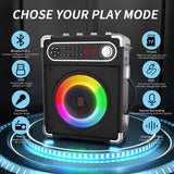 Bluetooth 5.1 Portable Karaoke Machine with two Wireless Microphones