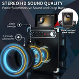 Bluetooth 5.1 Portable Karaoke Machine with two Wireless Microphones