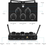 Portable Karaoke Microphone Mixer System Set with Dual UHF Wireless Mic, 3.5mm AUX/Optical/Coaxial in Singing Receiver for KTV, Amplifier, Speaker, PA System, Karaoke Machine, DJ