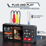 Video to Digital Converter 2.0, VHS to Digital Converter Recorder with Remote, Convert Record Video Audio from VHS, VCR, DVR, DVD, Hi8, Mini DV Players, Camcorder, Gaming Consoles(Players Needed)