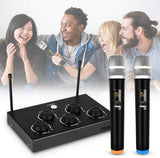 Portable Karaoke Microphone Mixer System Set with Dual UHF Wireless Mic, 3.5mm AUX/Optical/Coaxial in Singing Receiver for KTV, Amplifier, Speaker, PA System, Karaoke Machine, DJ