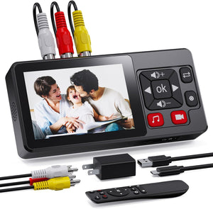 Video to Digital Converter 2.0, VHS to Digital Converter Recorder with Remote, Convert Record Video Audio from VHS, VCR, DVR, DVD, Hi8, Mini DV Players, Camcorder, Gaming Consoles(Players Needed)