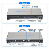 DIGITNOW KVM Switch 2 Monitors 2 Computers, UHD 4K@60Hz KVM Switch HDMI 2 Port, Extended Display KVM Switches with 3 USB Ports, L/R Audio, Remote & Hotkey & Button Switching PC, Support EDID
