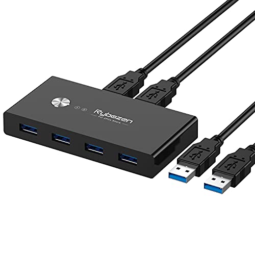 Viagkiki USB 3.0 Switch - 2 In 1 Out KVM Switch Für 2 Computer | Bis 5 Gbps | Plug & Play