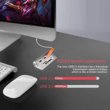 Rybozen Aluminum 6-in-1 USB 3.0 Hub, Powered USB Hub with CF/SD/TF Card Port, Card Reader Hub for Mac Pro, iMac, MacBook, Laptop and Desktop PC