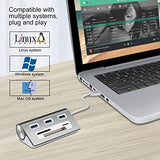 Rybozen Aluminum 6-in-1 USB 3.0 Hub, Powered USB Hub with CF/SD/TF Card Port, Card Reader Hub for Mac Pro, iMac, MacBook, Laptop and Desktop PC